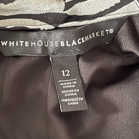 WHBM Zebra Print Faux Wrap Choker Neck  Ruffle Skirt  Midi Dress Size 12 - Picture 13 of 13